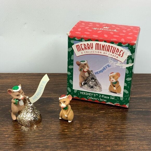 Hallmark 1998 Hershey S 2-Piece Set Keepsake Christmas Tree Ornament Multicolor - Picture 1 of 6